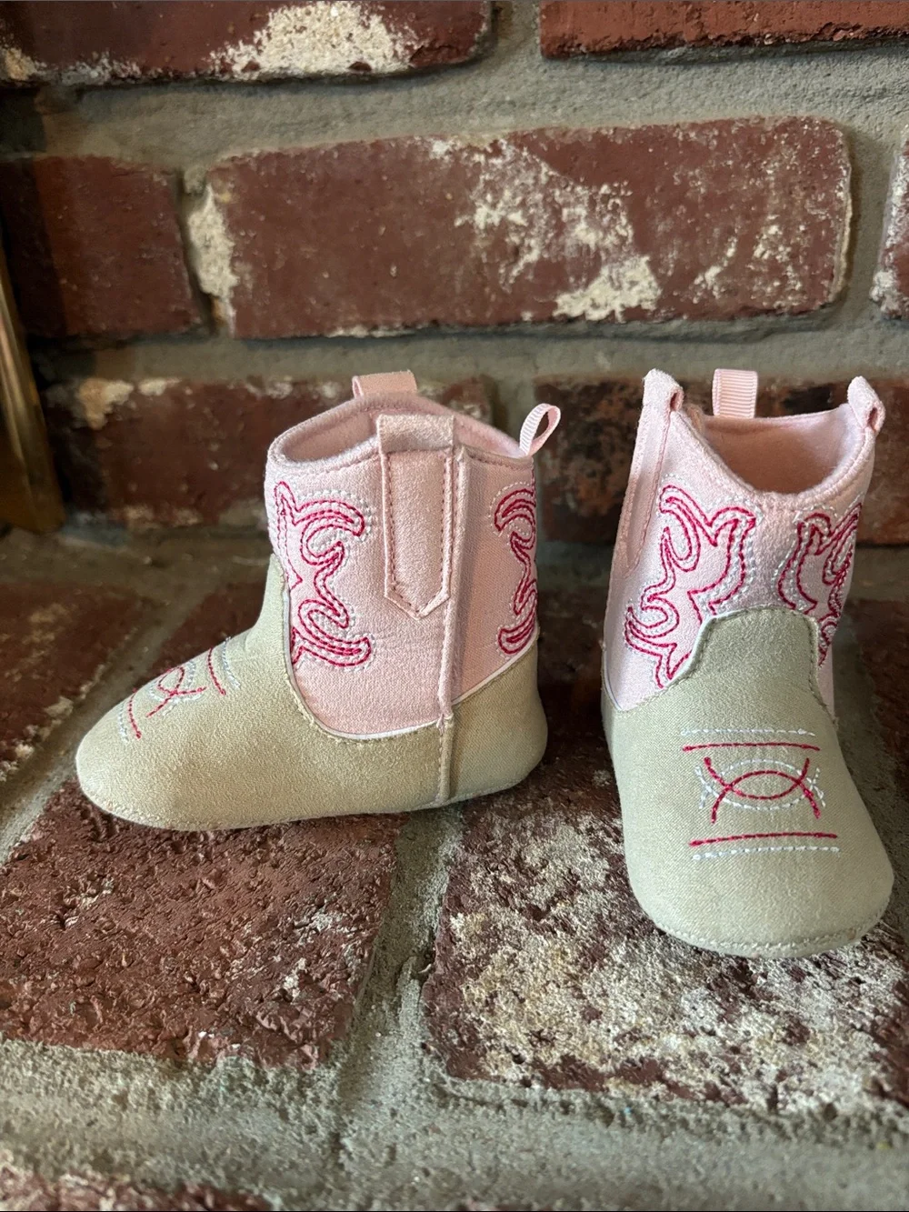 Pink Baby Cowboy Cowgirl Booties Boots Size 6-9 months